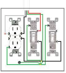 Wiring of pilot light gfci outlet with pilot light switches. What Is The Proper Way To Wire A Light Switch Fan Switch And Receptacle In One Box Home Improvement Stack Exchange