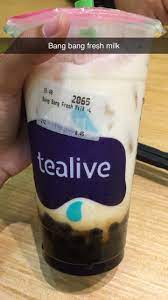 Kakak kalau setakat teh dia bedal aje hehe. Tealive Bangbang Fresh Milk Boba Drink Snap Food Tea Live Starbucks Snapchat