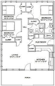 28x36 House 3 Bedroom 2 Bath 1008 Sq Ft Pdf Floor Etsy In 2021 Bedroom Floor Plans Small House Floor Plans House Floor Plans