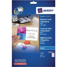 Custom business cards by avery weprint. Avery Inkjet Business Cards 250gsm White Pack Of 25 C32028 25