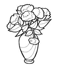 A flower in a vase coloring page to color, print or download. Drawing Step By Step Flower Vase Drawing For Kids