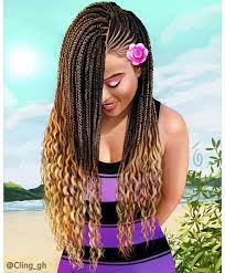 African Queen Hairstyle Nigeria By Black Kitty Family Medium In 2021 African Hair Braiding Styles Cornrows With Box Braids Latest Braided Hairstyles