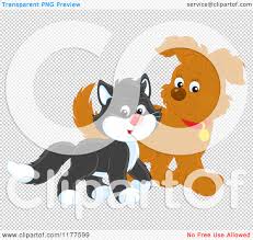 Cartoon Of A Cute Tuxedo Cat And Puppy Walking Royalty Free Vector Clipart By Alex Bannykh 1177599 The dance of the cat represents carelessness, good mood and rest. cartoon of a cute tuxedo cat and puppy