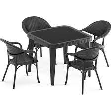 Plastik masa rattan 90x150 + 6 adet rattan sandalye mobilya (beyaz) xömbx99. Bintas Mobilya Rattan Plastik Siyah Dis Mekan Bahce Masa Fiyati