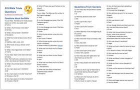 Our quizzes may be used as printable. 301 Bible Trivia Questions Answers Fun Quiz For Kids Youth