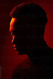 African American Man Portrait Under Red Lights By Leandro Crespi For Stocks Studio Portrait Photography Colorful Portrait Photography Self Portrait Photography