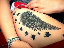Caitlin S Flying Tattoo Wings Tattoo Tattoos For Guys Thigh Tattoo