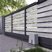 Motorisation De Portail Coulissant Evology Evoslide5000 Image Zoomee Fence Gate Design Fence Design Metal Garden Gates