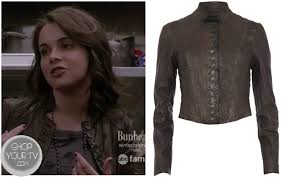 Switched At Birth Season 2 Episode 1 Bay S Buttoned Leather Jacket Shop Your Tv Leather Jacket Shopping Leather Jacket Jackets
