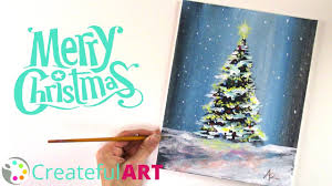 I used a few items from the silhouette store, a reindeer and a star, and cut. How To Paint A Christmas Tree With Acrylics Youtube