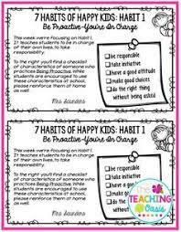 My father always said, to change your life, change your habits. 7 Habits Of Happy Kids Flyers Free Printable From The Fabulous Jessica Winston The Teaching Oasis Happy Kids Student Leadership Habits Of Mind