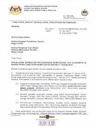 Permohonan cuti rehat ke luar negara (3). Pelaksanaan Kemudahan Cuti Kuarantin