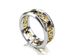 Men S Wide Filigree Ring With Two Tone Gold Design By Torkkelijewellery 2300 00 In 2020 Rings For Men Filigree Wedding Band Mens Wedding Rings