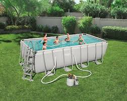 Bestway Power Steel Rectangular Frame Pool Komplett Set 56671 488 X244 X122 Cm Eur 1 599 00 Picclick De