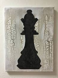 Chess Piece Art King And Queen Board Game Decor Chess Painting Etsy Gaming Decor Game Room Decor Art