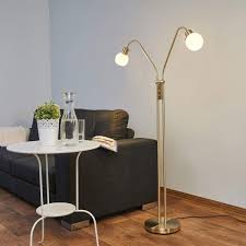 Stehleuchte Retro Orange Stehlampe Brauner Schirm Rattan