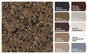 Colorsnap By Sherwin Williams Brown Granite Brown Granite Countertops Dark Granite Kitchen