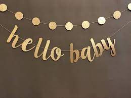 Discover an adorable array of designs today! Hello Baby Banner Baby Shower Banner Black Gold Baby Etsy In 2021 Baby Shower Banner Girl Baby Shower Banner Girl Diy Baby Shower Girl Diy Decorations