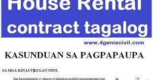 A rental agreement generally includes rent and deposit and other conditions that are mutually accepted by the owner and the tenant. House Rental Contract Sample In Tagalog Sample Contracts