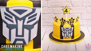 This bumble bee transformer cake is made for a 8 years old boy who is a big fan of bumblebee. Transformer Cake Youtube