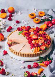 Summer Fruit Tart Recipe Easy Vegan No Bake Tart Pie Made Of Simple Cookie Crust With Creamy Fruit Mousse Filling Fruit Tart Recipe Fruit Cream Tart Recipes