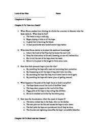 Lord Of The Flies Chapters 9 12 Quizzes Lord Of The Flies Quizzes Lord
