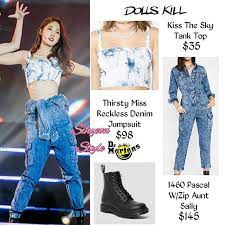 Everglow Sihyeon Style V Instagram 190929 Asia Dream Concert Dollskill Kiss The Sky Tank Top Dollsk Kpop Fashion Outfits Kpop Outfits Korean Girl Fashion
