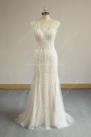 Romantic Open Back Fit And Flare Vintage Lace Wedding Dress Lace Wedding Dress Vintage Wedding Dresses Lace Wedding Dresses