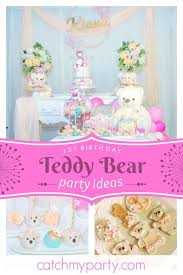 Teddy Bear 1st Birthday Decoration Ideas For Boy At Home Teddy Bear Birthday Kiana S Teddy Bear 1st Birthday Party Catch My Party Teddy Bear Birthday 1st Birthday Party For Girls Teddy Bear Birthday Party