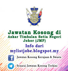 Spm istiadat pertukaran panji panji askar timbalan setia negeri johor 8 50 9 24 pagi 11 mei 2016. Jawatan Kosong Di Askar Timbalan Setia Negeri Johor Jmf Oktober 2016 Appjawatan Malaysia
