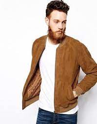 Asos Suede Bomber Jacket In Tan At Asos Com Bomber Jacket Outfit Suede Bomber Jacket Leather Jacket Men