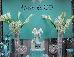 Wishmade 3d tiffany blue baby boy shower invitations kit with envelopes, birthday party baptism invitations for kids baby boy, angel, bear, cartoon car design (cw5302, 20pcs) 3.1 out of 5 stars 2 $25.99 $ 25. Tiffany S Baby Shower Baby Co Catch My Party Tiffany Baby Showers Tiffany Baby Shower Theme Tiffany Blue Baby Shower