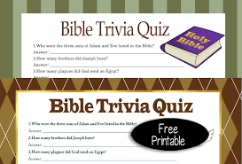 Tylenol and advil are both used for pain relief but is one more effective than the other or has less of a risk of si. Free Printable Bible Trivia Quiz With Answer Key