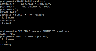 Postgresql Rename Table Geeksforgeeks