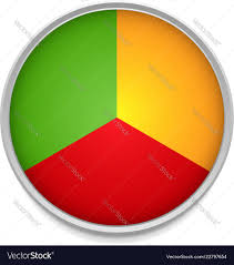 Tricolor Pie Chart Icon With One Third Parts