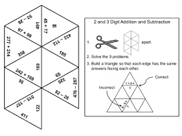 Using these math puzzles below will help your child to develop their math fact skills as well as their strategic thinking and reasoning. 2 And 3 Digit Addition And Subtraction Game Math Tarsia Puzzle Teaching Resources
