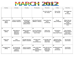 Sonshine Tot School March Calendar Reading List March Reading March Reading Month Reading Lists