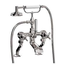 To repair the bathtub faucet handle you'll have to remove the valve stem. Waldorf Exposed Deck Mount Bathtub Faucet With Handshower And Cross Handle Luxury Bathrooms Crosswater London Crosswater Bathrooms