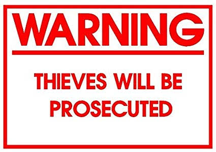 Mga resulta ng larawan para sa for all the thieves sign"