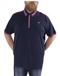 Kangol Mens Jovan Short Sleeve Plus Size Polo Shirt In Navy