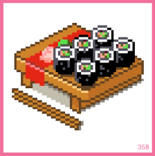 Aesthetic Sushi Art Pixel In 2020 Pixel Art Aesthetic Stickers People Art