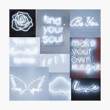 Every item on this page was curated by an elle decor editor. White Neon Lights Aesthetic Collage Poster By Snowflake6 Redbubble