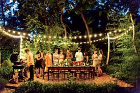 Bring your buddies over for a backyard beach party. Night Garden Dinner Party