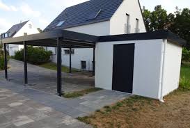 Myport Doppelcarport Mit Gerateraumanbau Carport Carport Stahl Doppelcarport