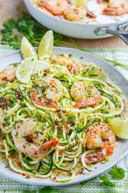 Cilantro Lime Shrimp Scampi With Zucchini Noodles Recipe Low Carb Dinner Recipes Zoodle Recipes Zucchini Noodle Recipes