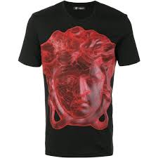 Black And Red Designer T Shirt Versace Digital Medusa Head T Shirt 705 Brl Liked On Polyvore Featuring Men S Fashion Men S Clothing M Tshirt Design Men Mens Tshirts Mens Printed Shirts