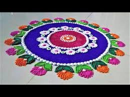 Super Easy Circle Multicolored Rangoli Design Creative Rangoli By Shital Mahajan Youtube Colorful Rangoli Designs Rangoli Designs Rangoli Designs Images