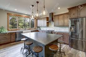 Accordingly, the kitchen island stainless are available in different colors, materials, and designs, and their sizes are adjustable as necessary. Luxurious Open Plan Kitchen Design With Large Center Island Stock Photo Picture And Royalty Free Image Image 114014833