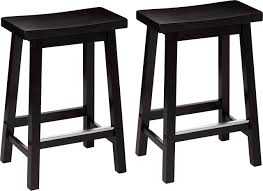 Amazonbasics Classic Solid Wood Saddle Seat Kitchen Counter Stool With Foot Plate 24 Inch Blac In 2020 Modern Bar Stools Kitchen Kitchen Counter Stools Counter Stools