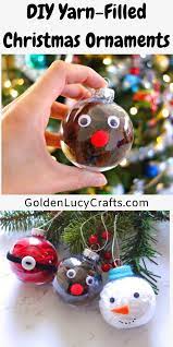 Diy Yarn Filled Christmas Ornaments Snowman Santa And Reindeer Christmas Crafts Diy Kids Kids Christmas Ornaments Kids Crafts Ornaments